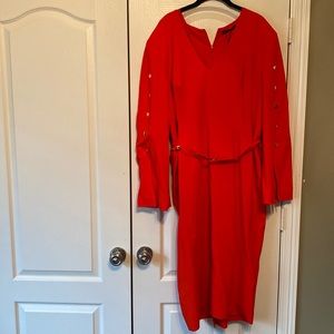 Karen Miller stretch stud trim red dress